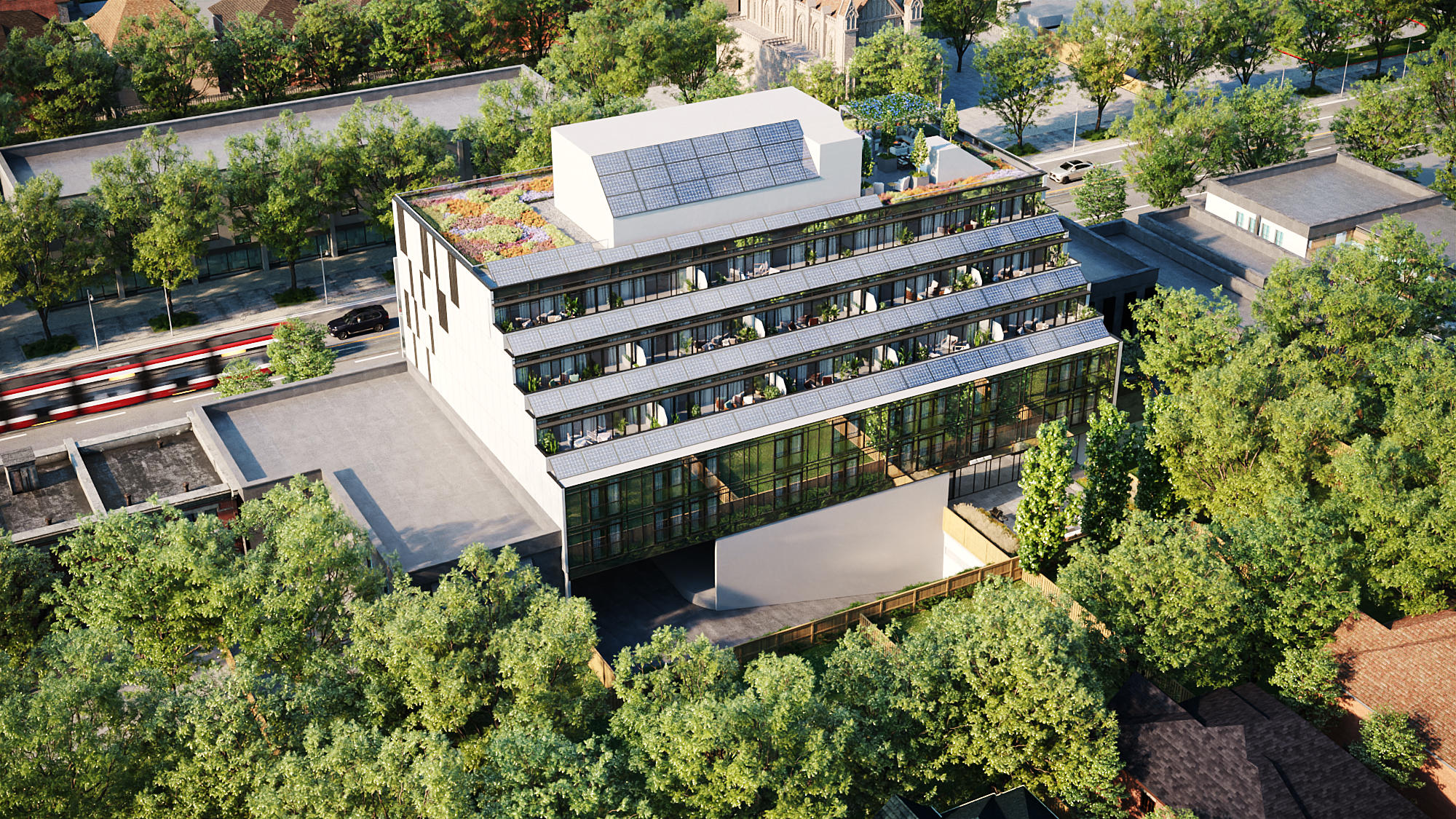 Aerial view of the The Lakeshore Terrace